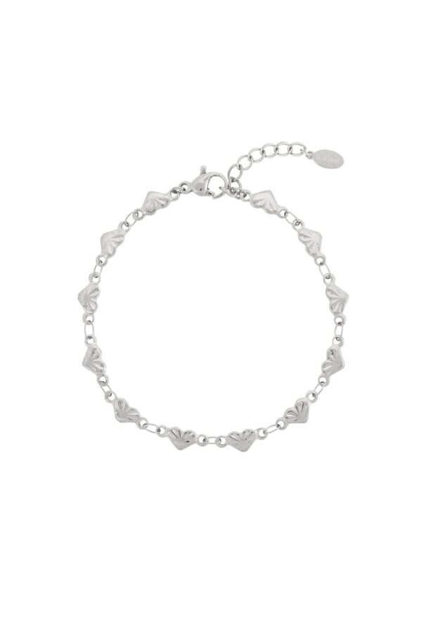 Armband zilver - strong hearts