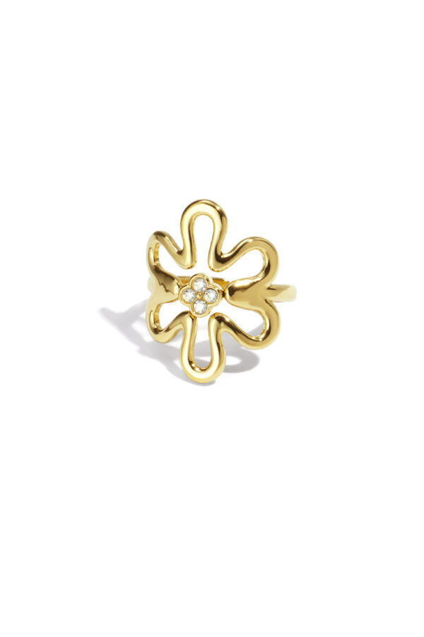 Ring goud - flower statement