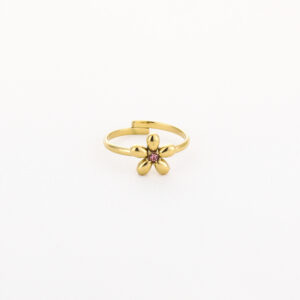 Ring goud - pink daisy